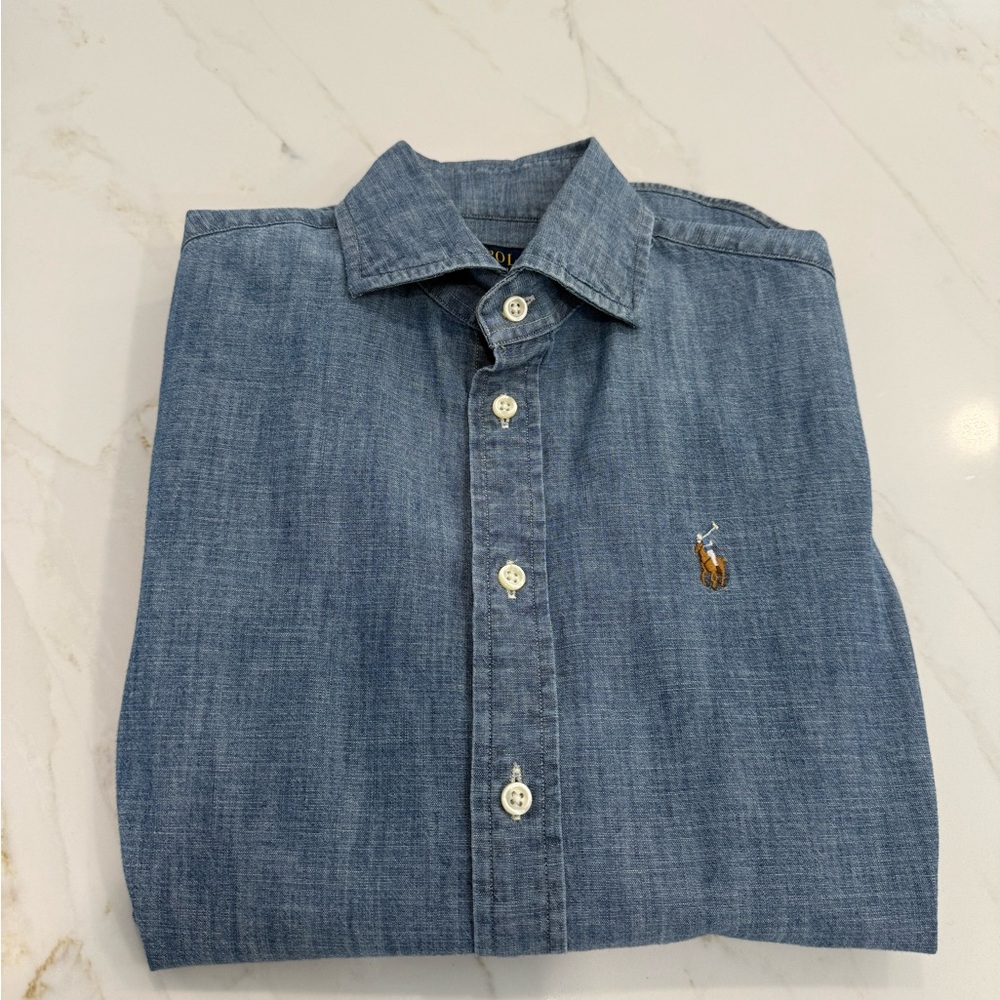 Polo by Ralph Lauren Women’s Slim Fit Denim Shirt Worn Once size 0